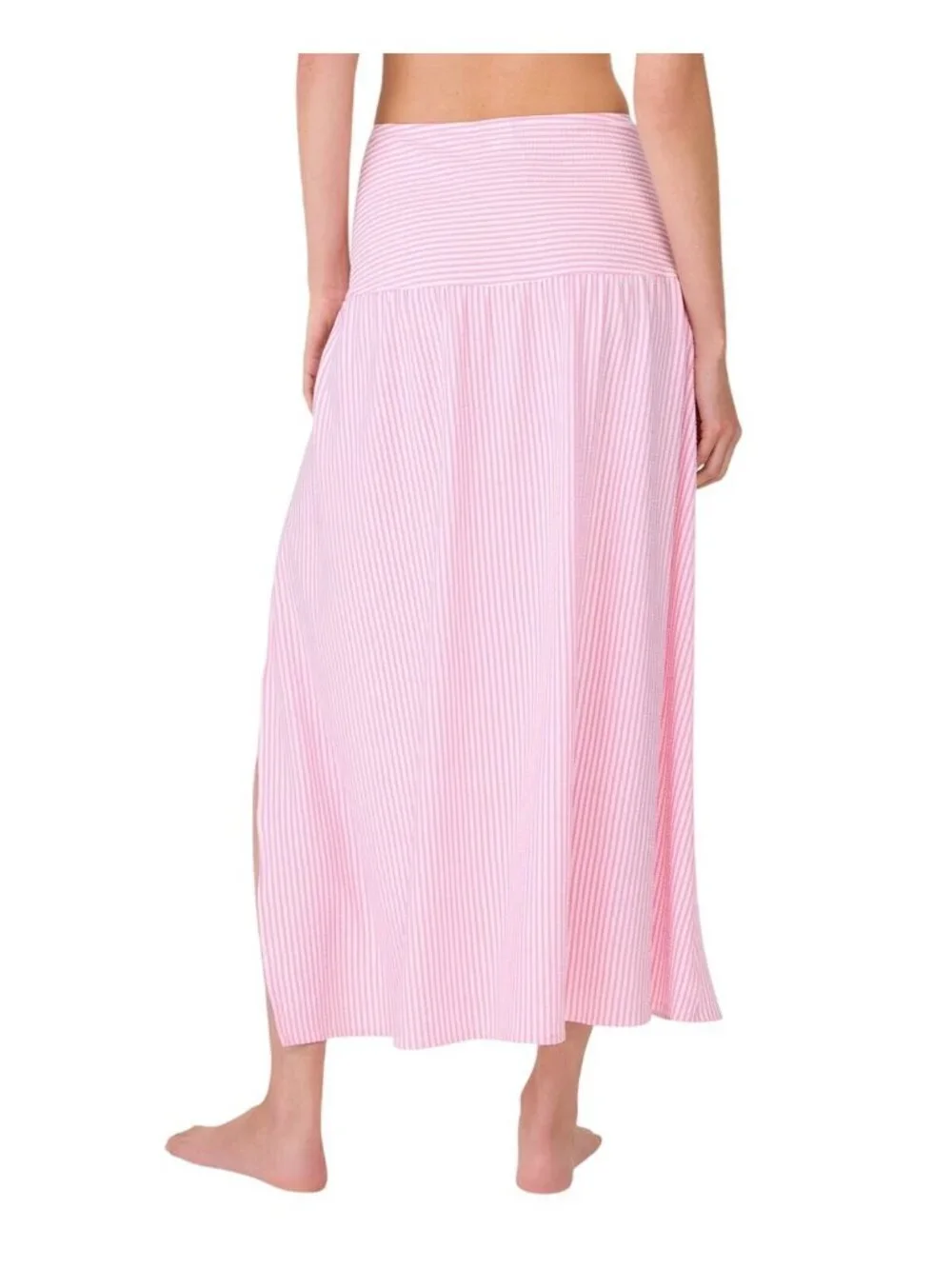 NWT Kate Spade Long Cover Up Skirt Open Side Ruched Begonia Bloom Pink Multi S